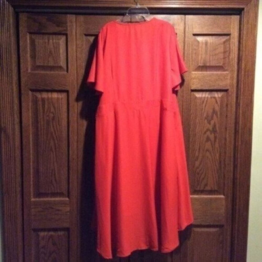 NWOT Jessica London 2-Piece Dress - Solid Red - Size 12W - Picture 4 of 7